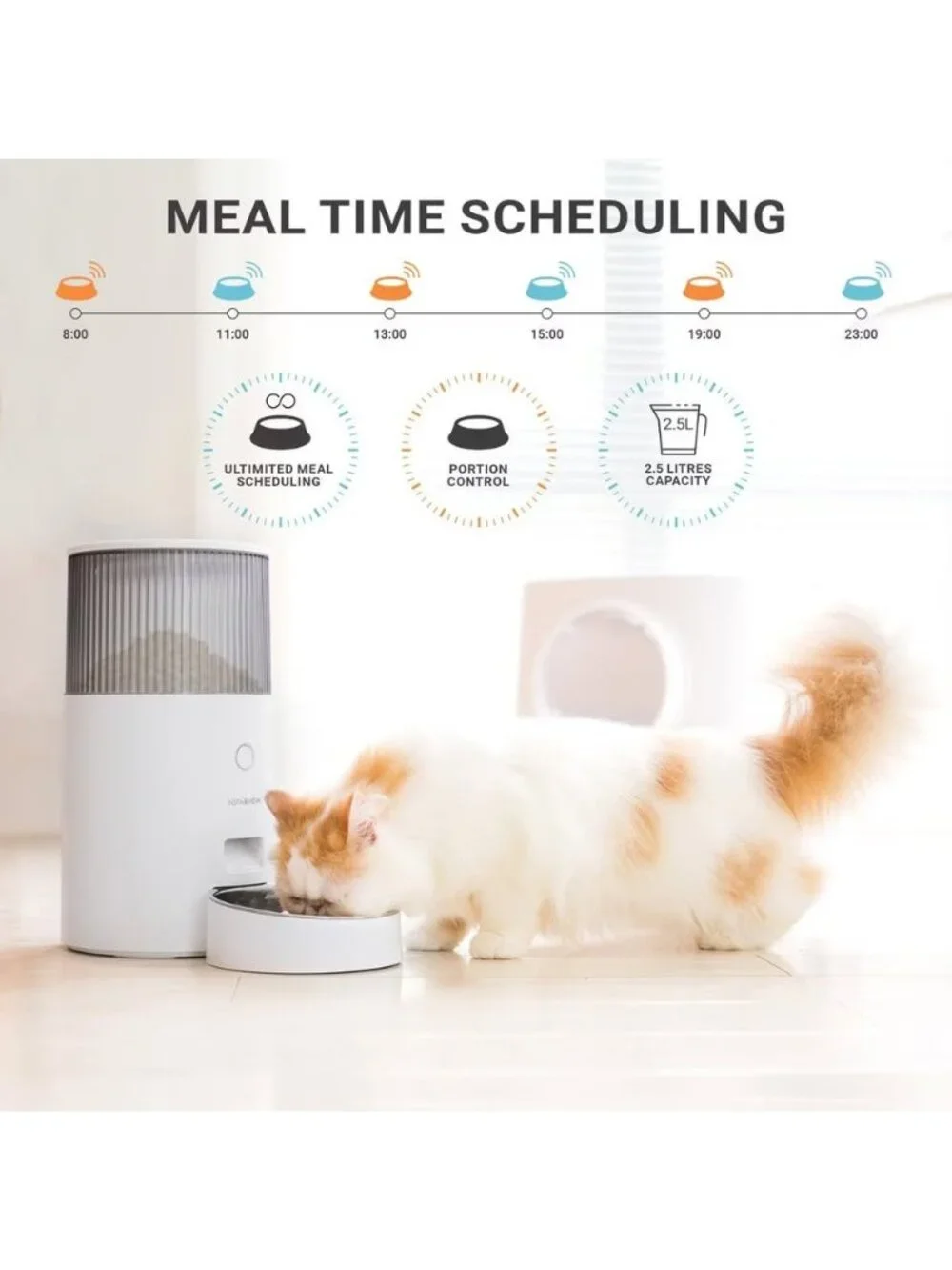 NEW Mini Automatic Stainless Steel Smart Pet Feeder, 94-oz PureChew Mini